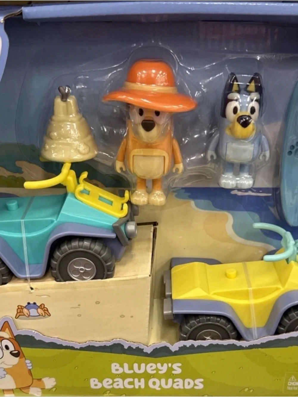 Bluey Beach Quads Playset with Teal and Yellow Quads and Character Figures